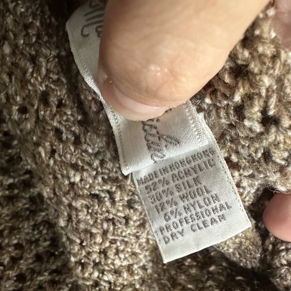 Vintage Marisa Christina Light Brown Open Knit Boho Earthy Textured Sweater Sz S - Picture 8 of 8
